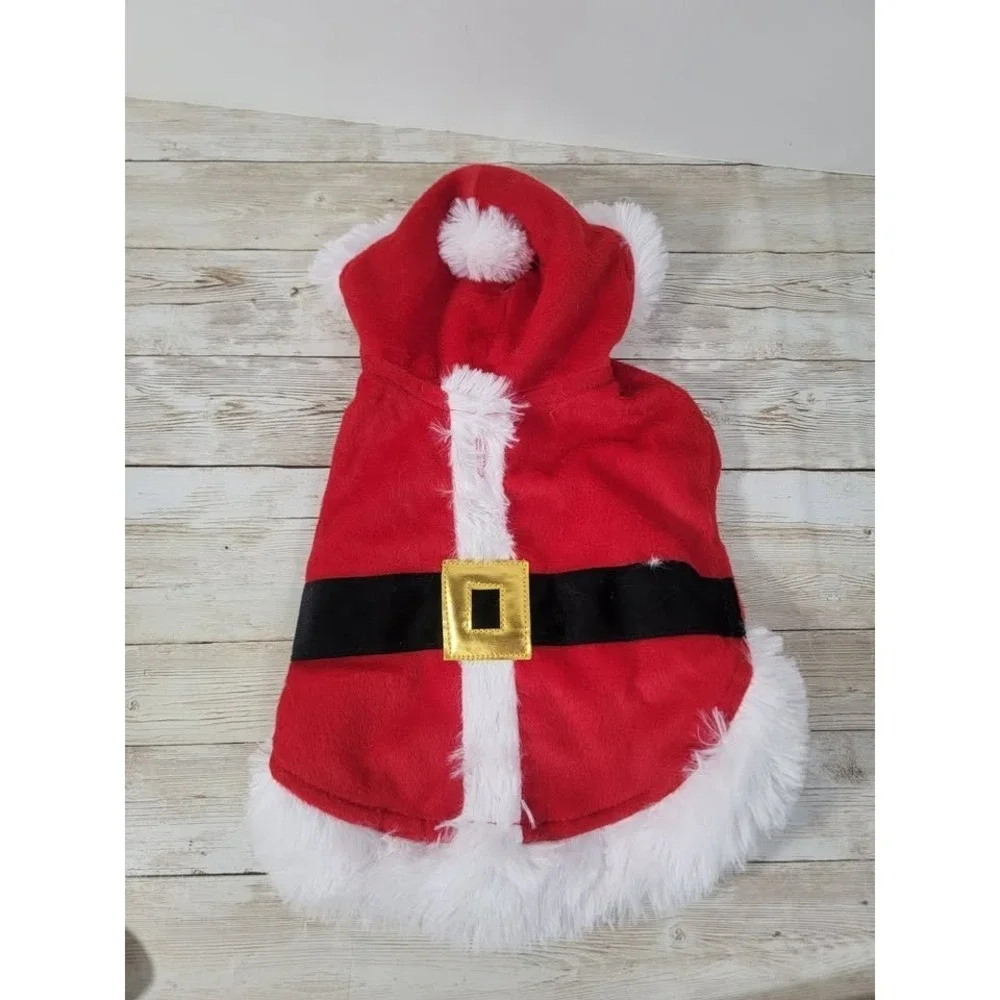 Pet Central Santa Suit Christmas Holiday Dog Costume Red White XS 9